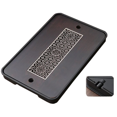 Чабань - бамбуковая чайная доска TeaTime 36 см х 24 см (черная)-1